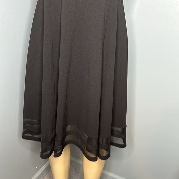 Calvin Klein black tulle detail sleeveless fit and flare dress size 10 - Picture 2 of 7